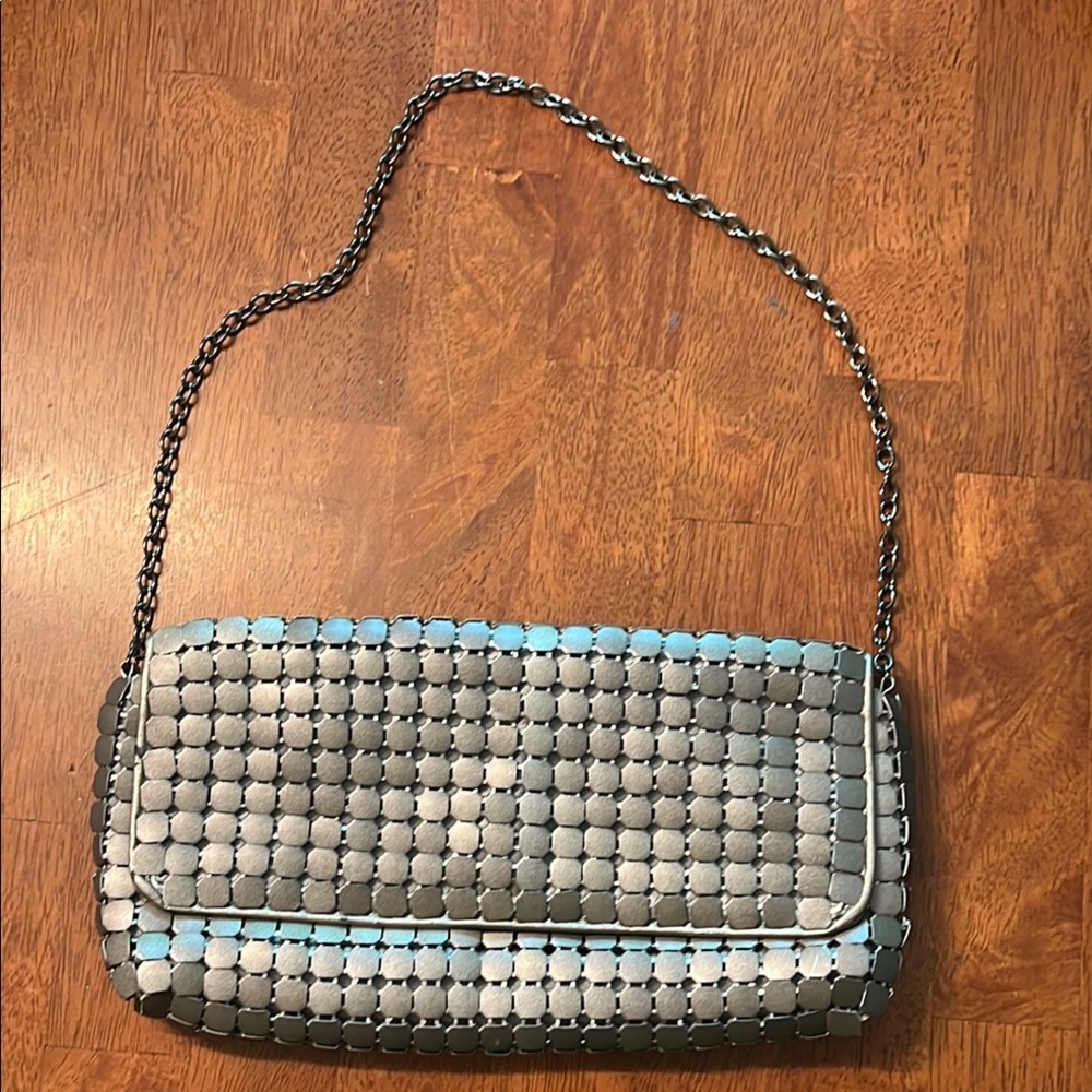 Unique Metal Mesh Gray Chain Shoulder Bag